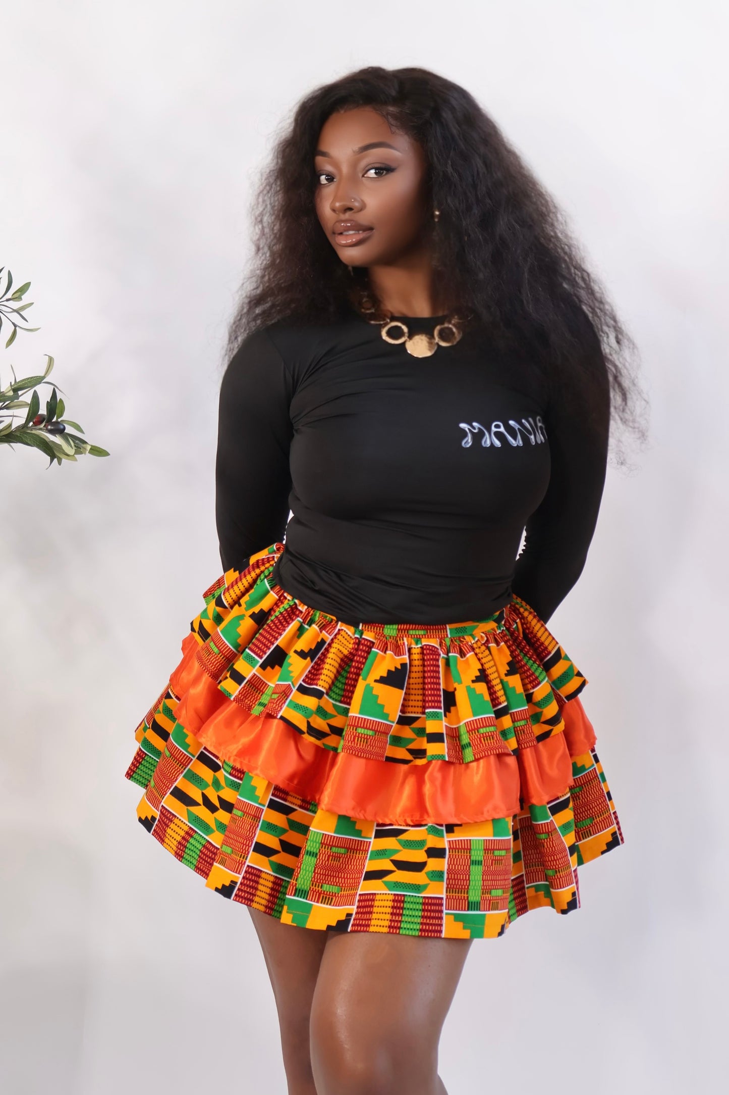 African Print Kente Mini Skirt - YANGA