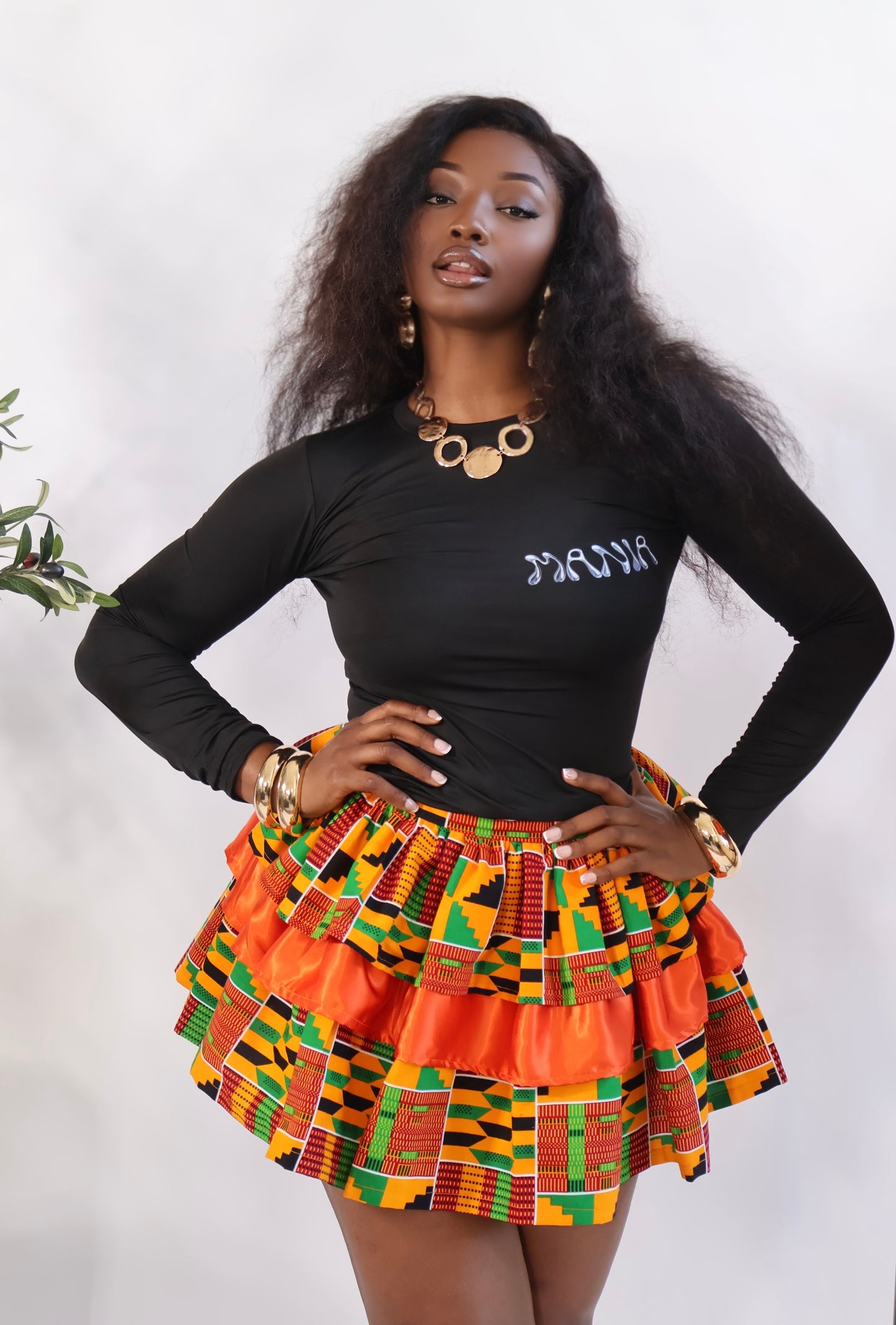 African Print Kente Mini Skirt - YANGA