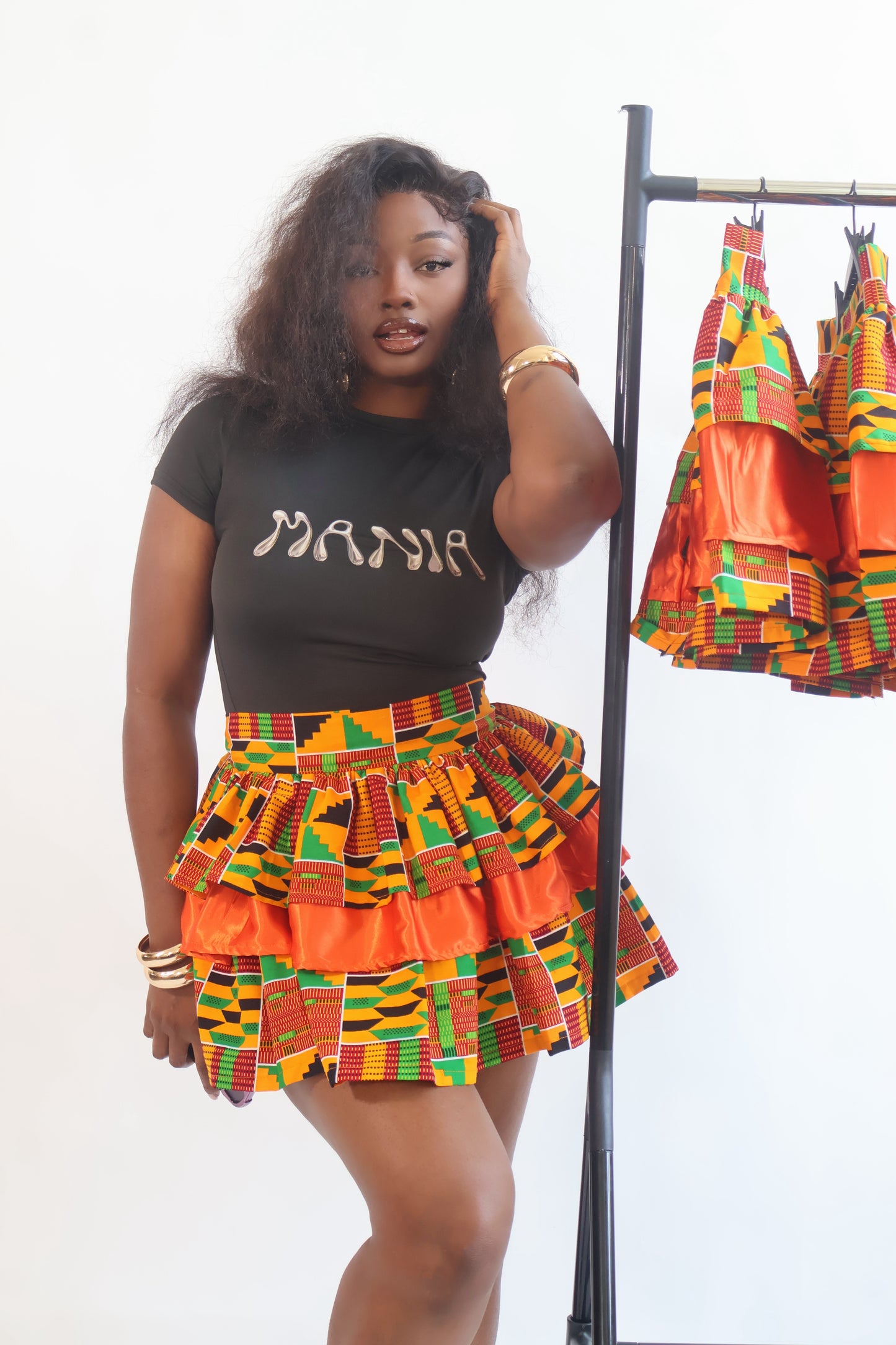 African Print Kente Mini Skirt - YANGA