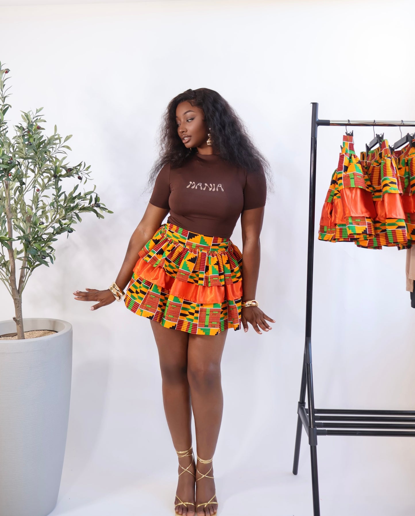 African Print Kente Mini Skirt - YANGA