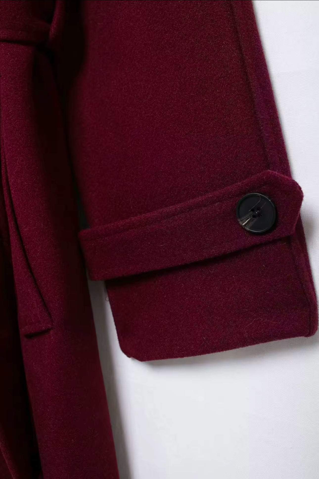 Viral Burgundy Wool Trench Coat