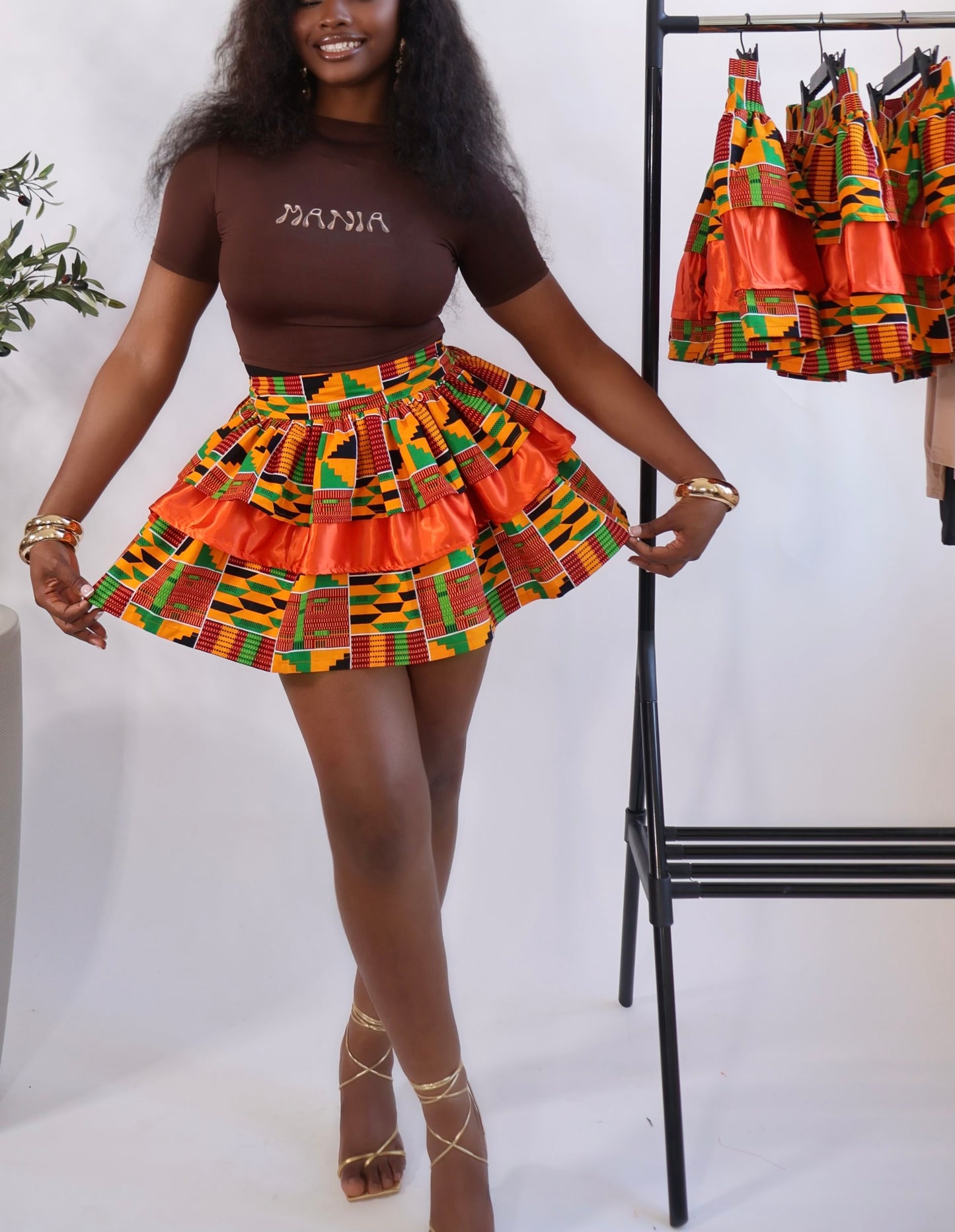 African Print Kente Mini Skirt - YANGA