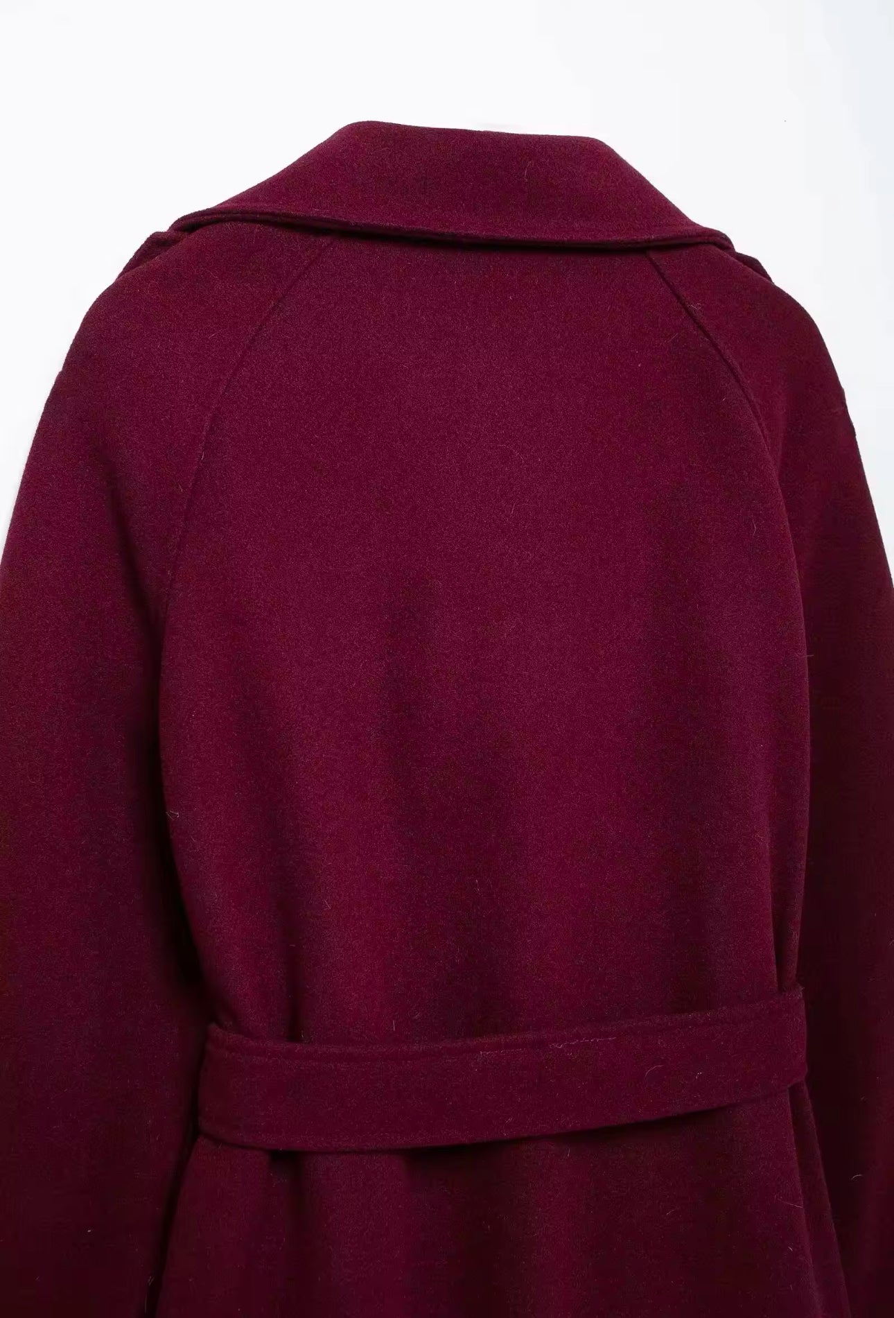 Viral Burgundy Wool Trench Coat