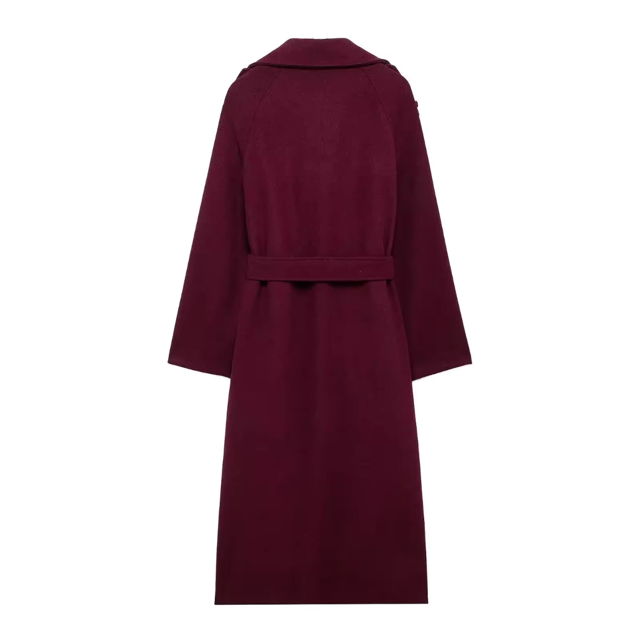 Viral Burgundy Wool Trench Coat