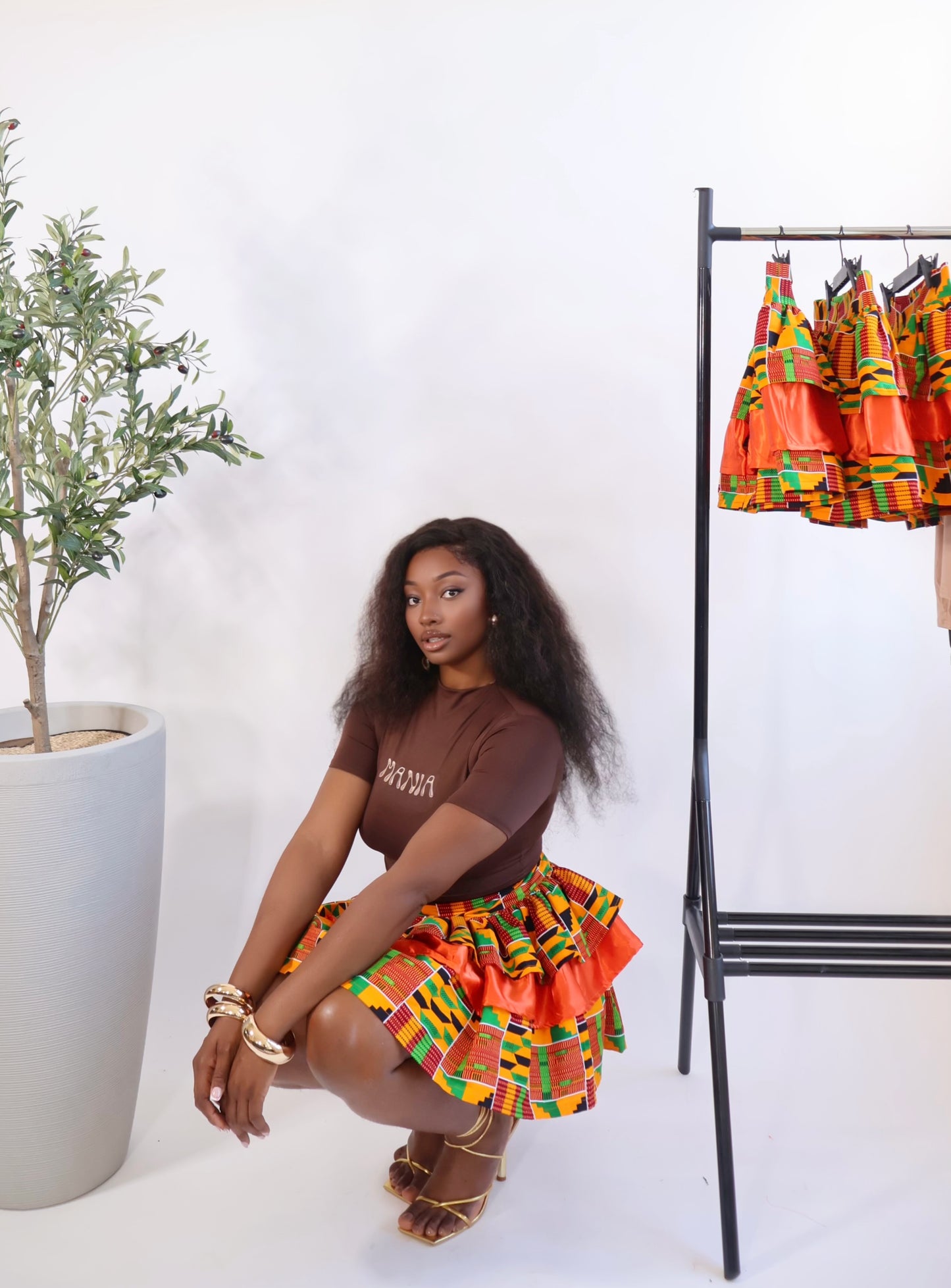 African Print Kente Mini Skirt - YANGA